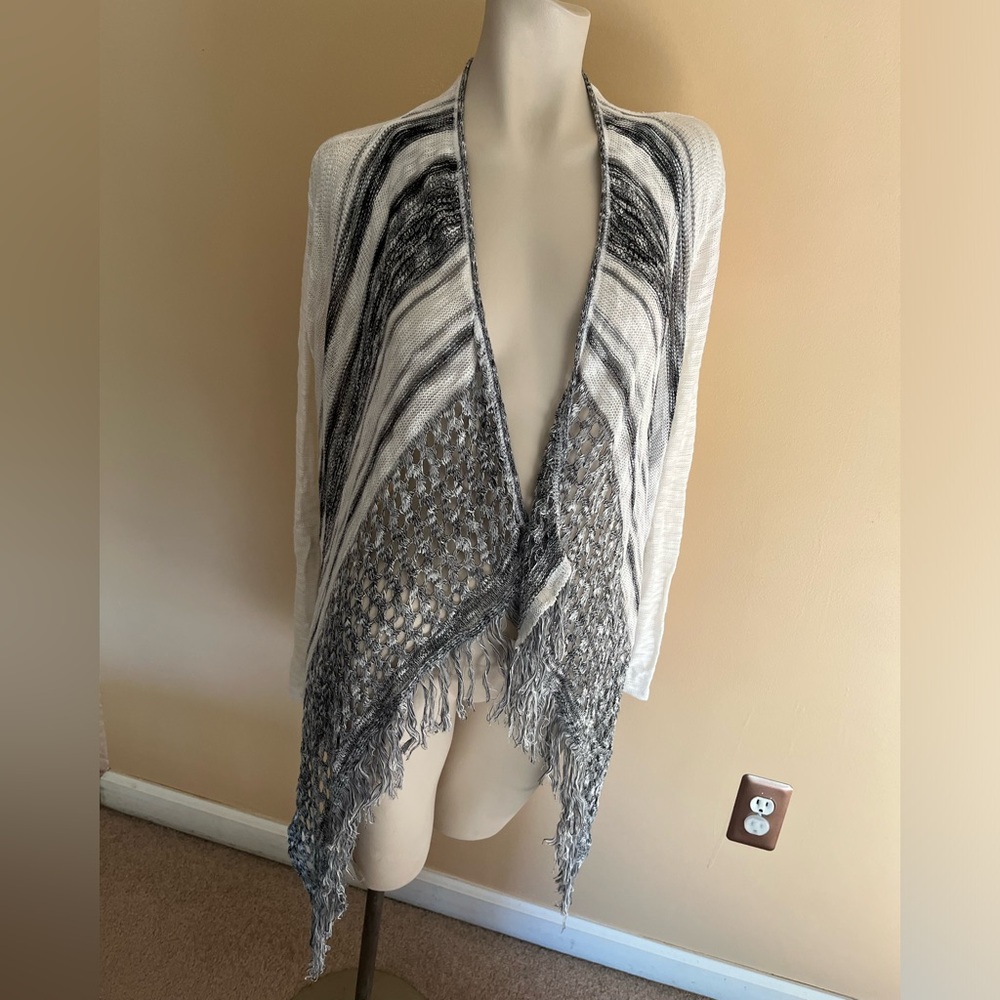No Boundaries Fringe Trim Knit Cardigan